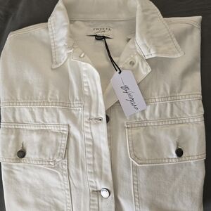 Twelve Women's White Jean Jacket